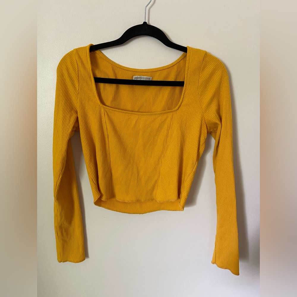 Urban Outfitters Y2K Yellow Long-Sleeve Crop Top